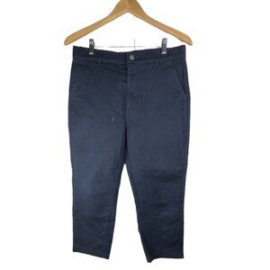 Zanerobe Chino Pants Crop Flat Front Navy Blue Trousers Cotton Blend Size 30
